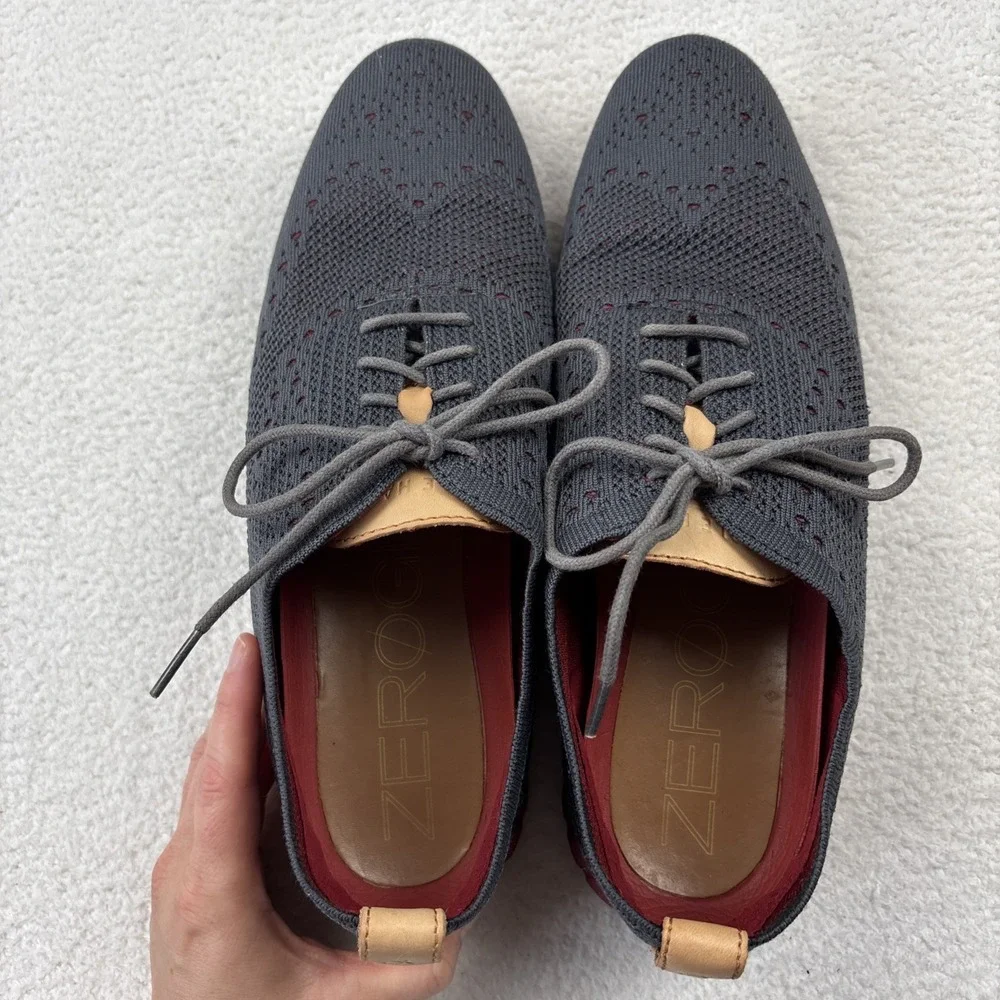 COLE HAAN 'Original Grand Wingtip Oxfords' Mens Size 11 Gray Sneaker Dress Shoes